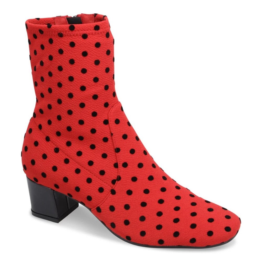 Django and Julietter Red and Black Polka Dot Boots